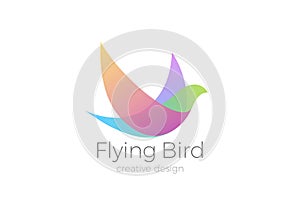 Flying Bird Logo Elegant vector. Dove Cosmetics Fa