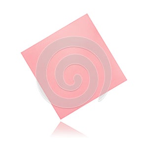 Flying blank pink sticky paper note