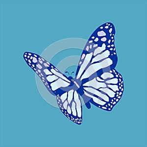 Flying Blue Butterfly Vector Animal Insect Design Element