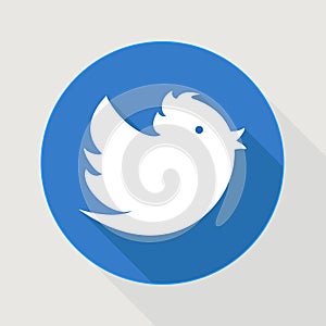 Flying blue twitter bird