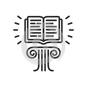 Flying Book - modern vector single line icon