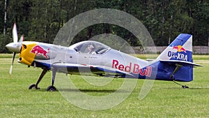 The Flying Bulls Aerobatics Team Zlin-50LX preparing for taxiing for take-off.