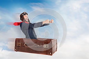 Flying businessman