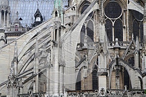 Flying buttress in Notre-Dame Cathedral