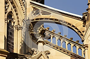 Flying buttresses at a neo-Gothic church