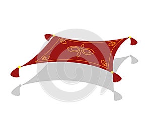 Flying carpet on a white background.