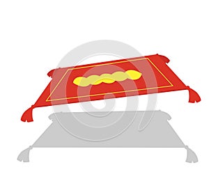 Flying carpet on a white background. An object.