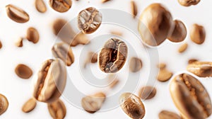 The flying coffee beans.AI generated image