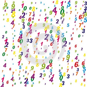 Flying colorful digits and numbers