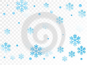 Flying colorful gradient snow flakes background, cute water crystals vector.