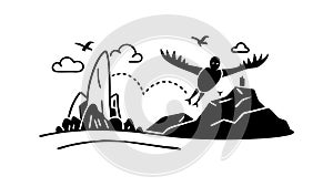 Flying Creatures: Dynamic Flight Avian Motion, vector design Generative AI photo