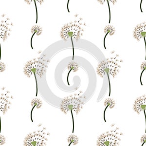 Flying dandelion seed seamless pattern, great design for fabric, wallpaper, background.