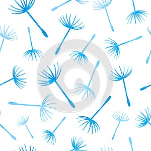 Flying dandelion seeds seamless pattern