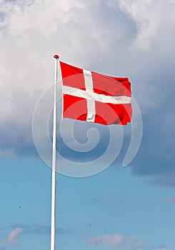 Flying danish flag