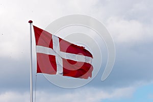 Flying danish flag