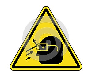 Flying Debris Warning Label. International Eye Hazard Symbol Vector EPS10