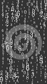 Flying digits and numbers. School