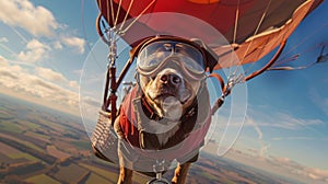 Flying Dog in Helmet and Goggles