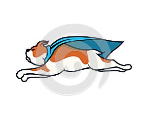 Flying Dog with Super Power or Super Dog Illustration