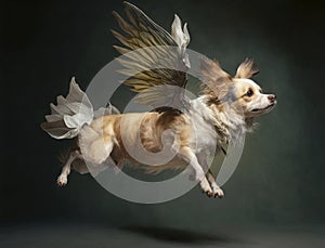 flying dog with wings, AI generative