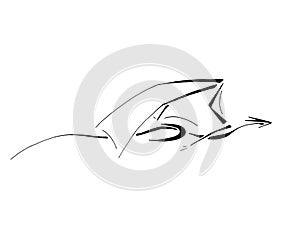 Flying Dragon, Stylized Line Art