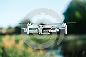 Flying drone camera.