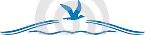 Flying duck. Icon for design