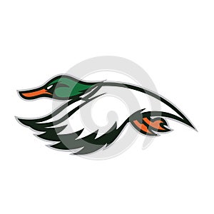 Flying duck mascot