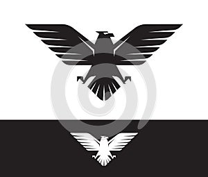 Flying eagle or hawk logo