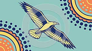 Flying Eagle Silhouette Abstract Geometric Vector, vector design Generative AI