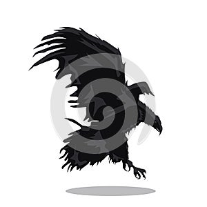 Flying Eagle, spread out its feather. black eagle on white background.Logo.Vector illustration.EPS 10
