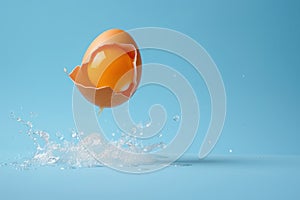 Flying Egg With Splashing Water