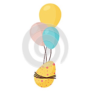Flying Egg on Three Balloons