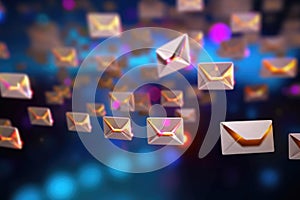 Flying Email Envelopes