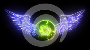 Flying Eyeball digital neon video