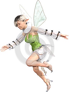 Flying Fairy, Pixie, Imp, Isolated photo