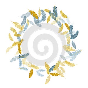 Flying feather elements airy vector design.