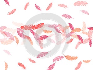 Flying feather elements airy vector design.