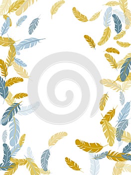 Flying feather elements airy vector design.