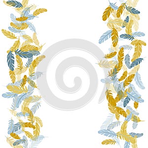 Flying feather elements airy vector design.