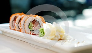 Flying fish roe maki