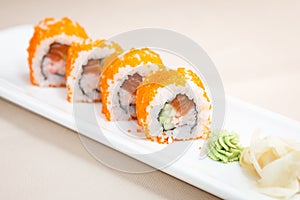 Flying fish roe maki