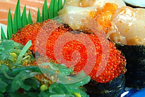 Flying fish roe sushi