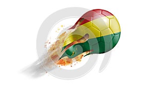 Flying Flaming Soccer Ball with Bolivia Flag