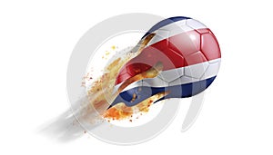 Flying Flaming Soccer Ball with Costa Rica Flag