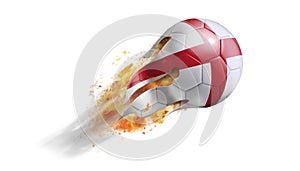 Flying Flaming Soccer Ball with England Flag