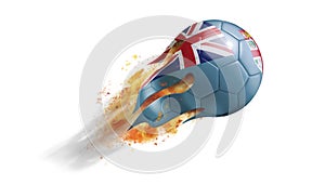 Flying Flaming Soccer Ball with Fiji Flag