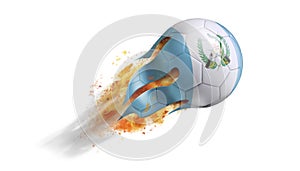 Flying Flaming Soccer Ball with Guatemala Flag