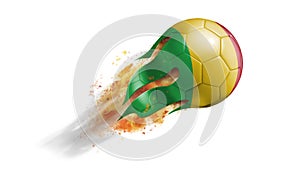 Flying Flaming Soccer Ball with Mali Flag