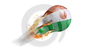 Flying Flaming Soccer Ball with Niger Flag